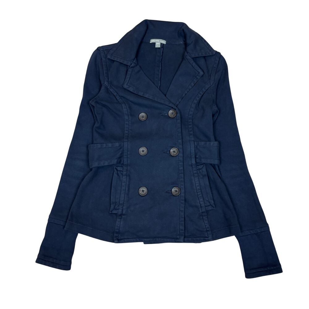 James Perse Double Breasted Blazer Pea Coat Women's 1 Small Quiet Luxury Preppy